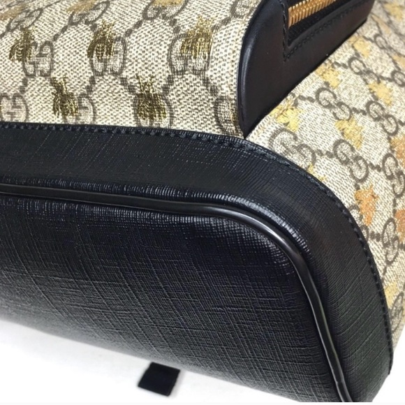Gucci Beige and Brown Bee Pattern Backpack - Picture 9 of 14